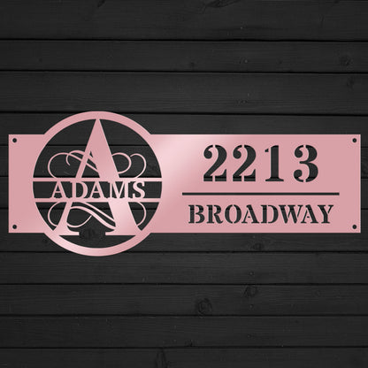 Family Name Address Metal Sign