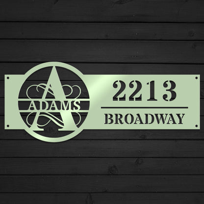 Family Name Address Metal Sign