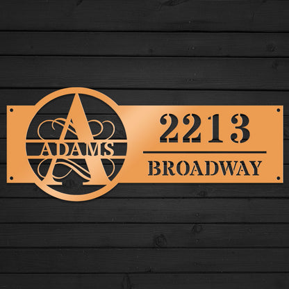 Family Name Address Metal Sign