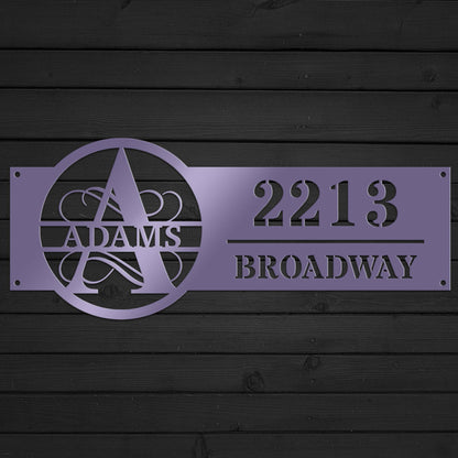 Family Name Address Metal Sign