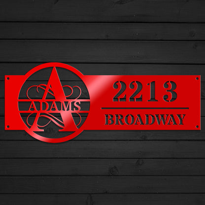 Family Name Address Metal Sign