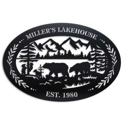 Outdoor Oval Metal Sign