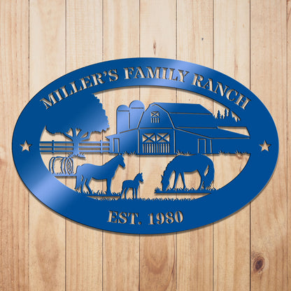 Horse Ranch Metal Sign