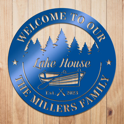 Boat Lakehouse Metal Sign