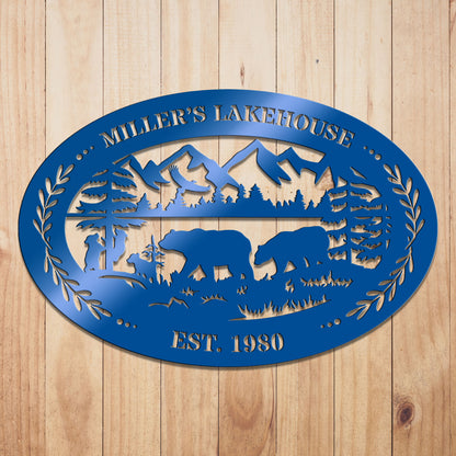 Outdoor Oval Metal Sign