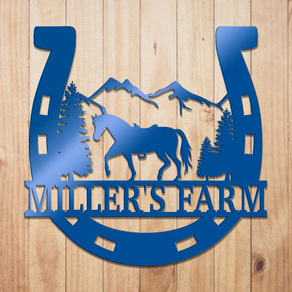 Horse Shoe Metal Sign