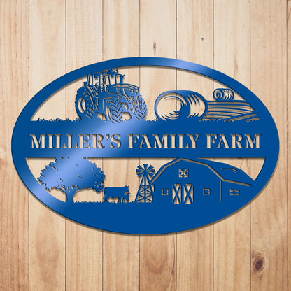 Farm Oval Metal Sign
