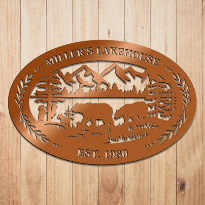Outdoor Oval Metal Sign