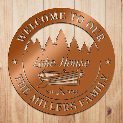 Boat Lakehouse Metal Sign