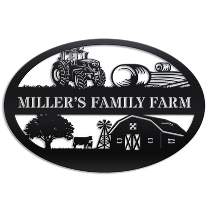 Farm Oval Metal Sign