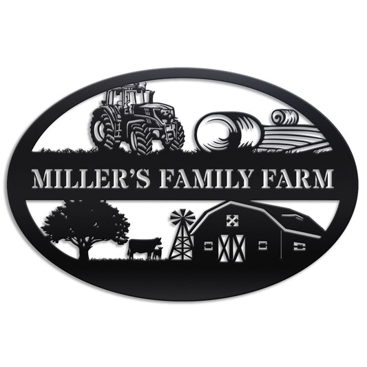 Farm Oval Metal Sign