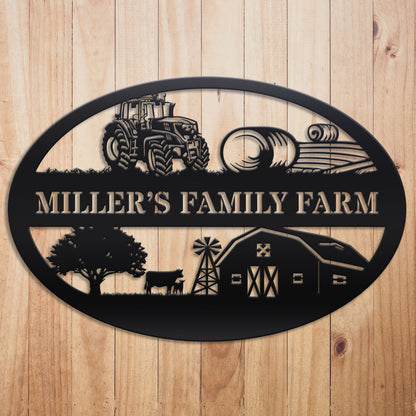 Farm Oval Metal Sign