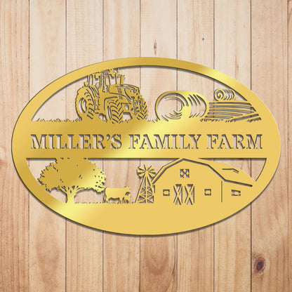 Farm Oval Metal Sign