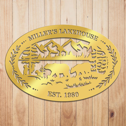 Outdoor Oval Metal Sign