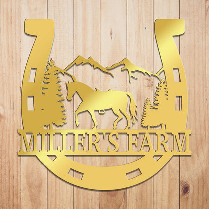 Horse Shoe Metal Sign