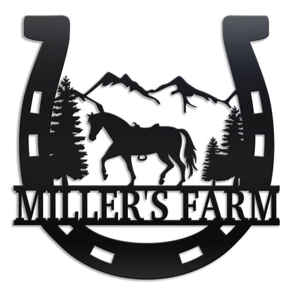 Horse Shoe Metal Sign