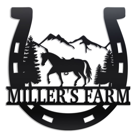 Horse Shoe Metal Sign