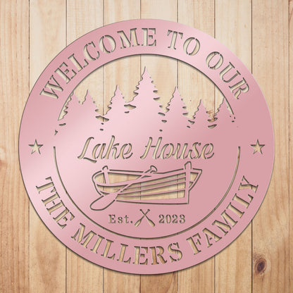 Boat Lakehouse Metal Sign