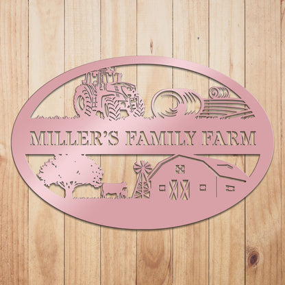 Farm Oval Metal Sign