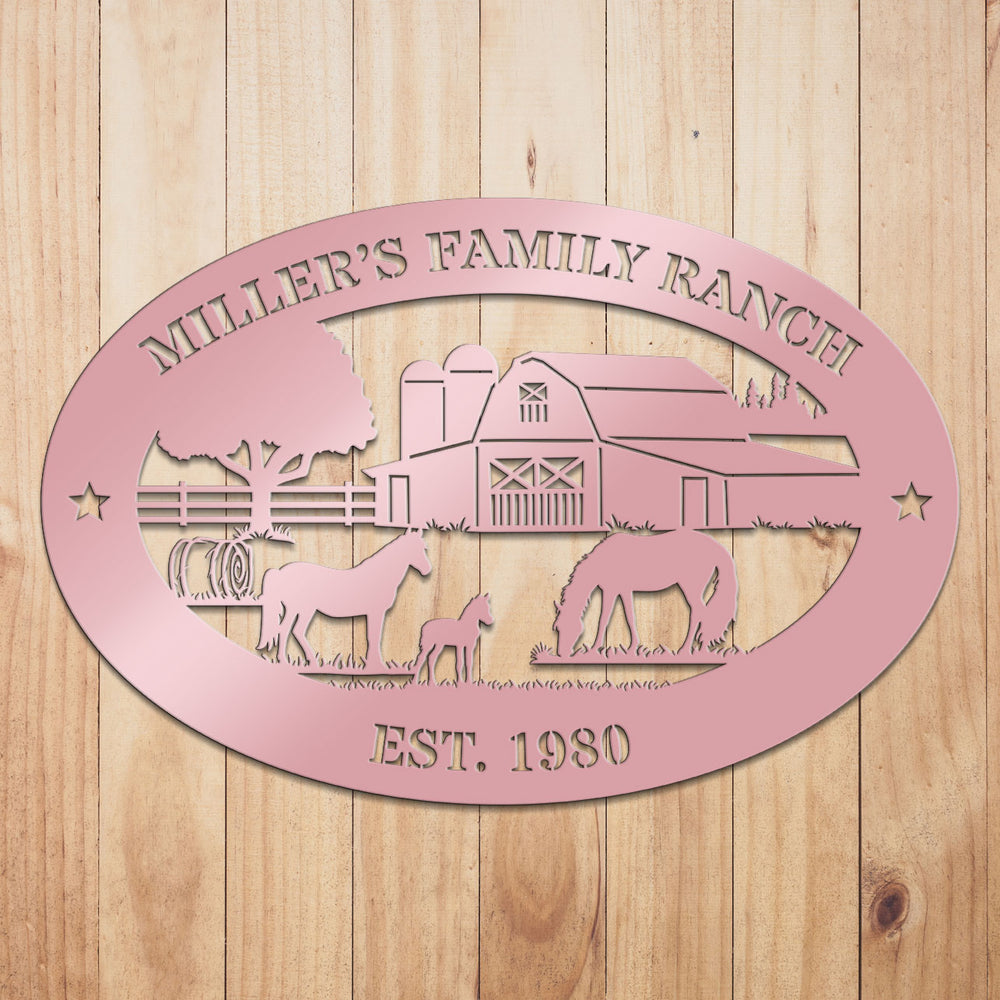 Pink Ranch Sign Custom Ranch Metal Sign by Craftmysgin – Craft My Sign
