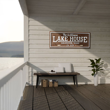 Rustic Lake House Wooden Sign