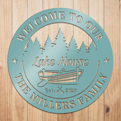 Boat Lakehouse Metal Sign