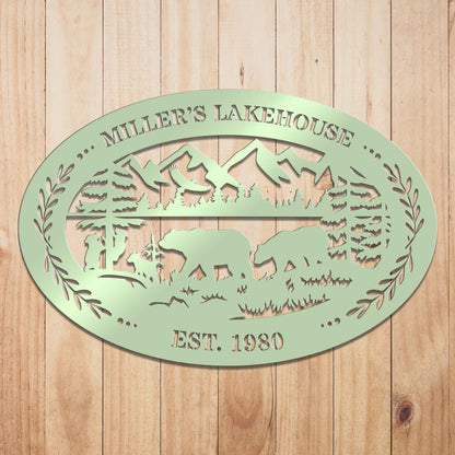 Outdoor Oval Metal Sign