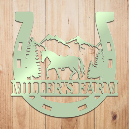 Horse Shoe Metal Sign