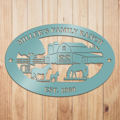 Horse Ranch Metal Sign