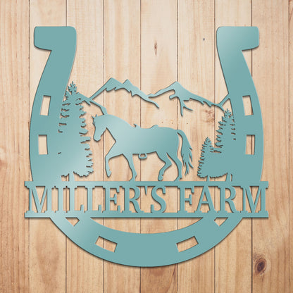 Horse Shoe Metal Sign