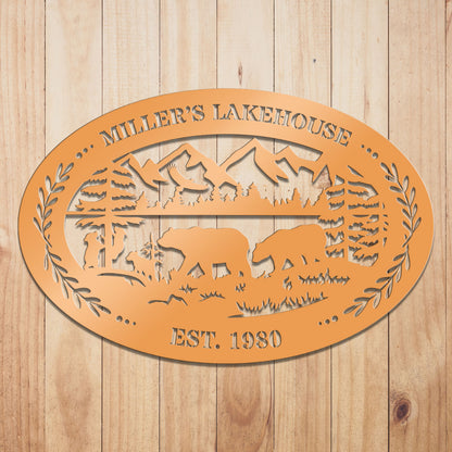 Outdoor Oval Metal Sign