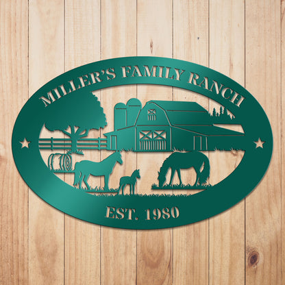 Horse Ranch Metal Sign