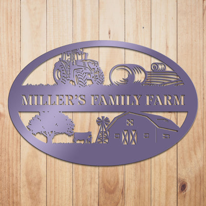 Farm Oval Metal Sign
