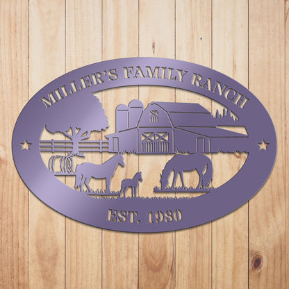 Horse Ranch Metal Sign