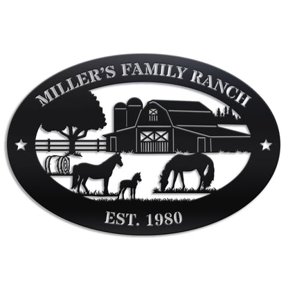 Horse Ranch Metal Sign