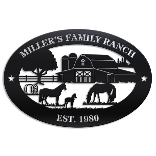 Horse Ranch Metal Sign