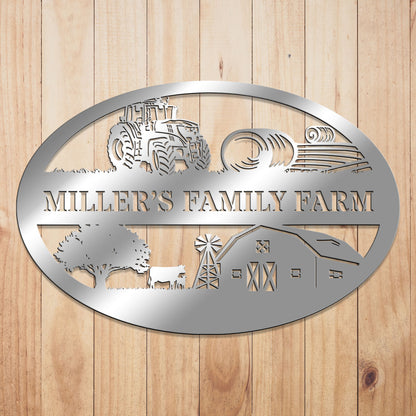 Farm Oval Metal Sign