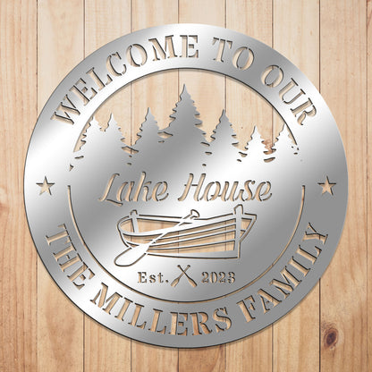 Boat Lakehouse Metal Sign