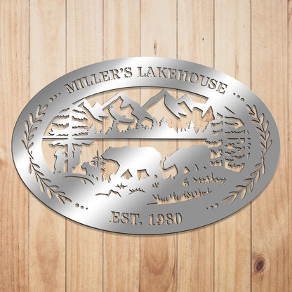 Outdoor Oval Metal Sign