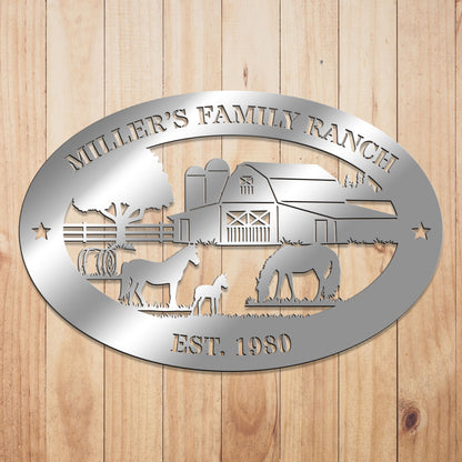 Horse Ranch Metal Sign