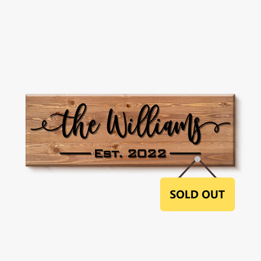 Swashy Family Name Sign