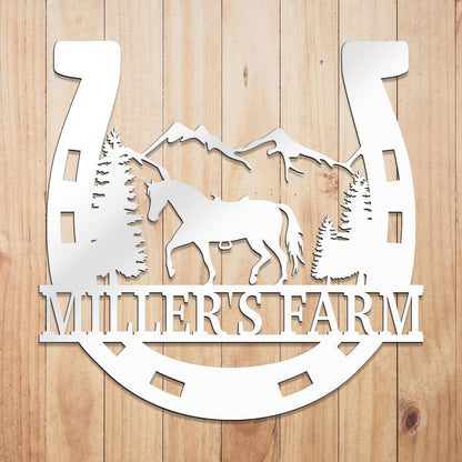 Horse Shoe Metal Sign