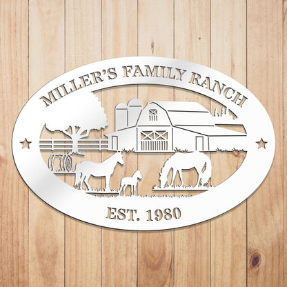 Horse Ranch Metal Sign