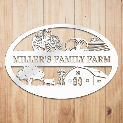Farm Oval Metal Sign