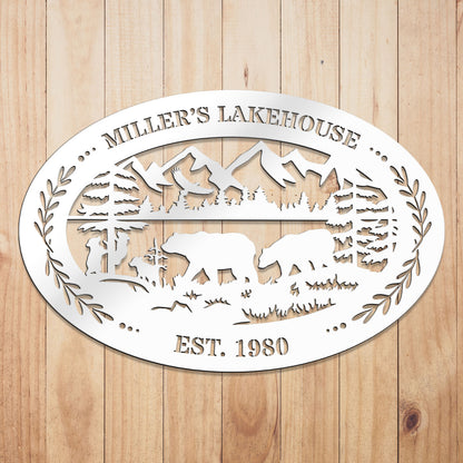 Outdoor Oval Metal Sign