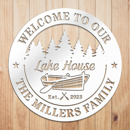 Boat Lakehouse Metal Sign
