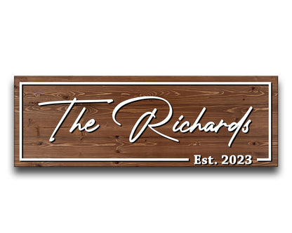 Family Name Wooden Sign