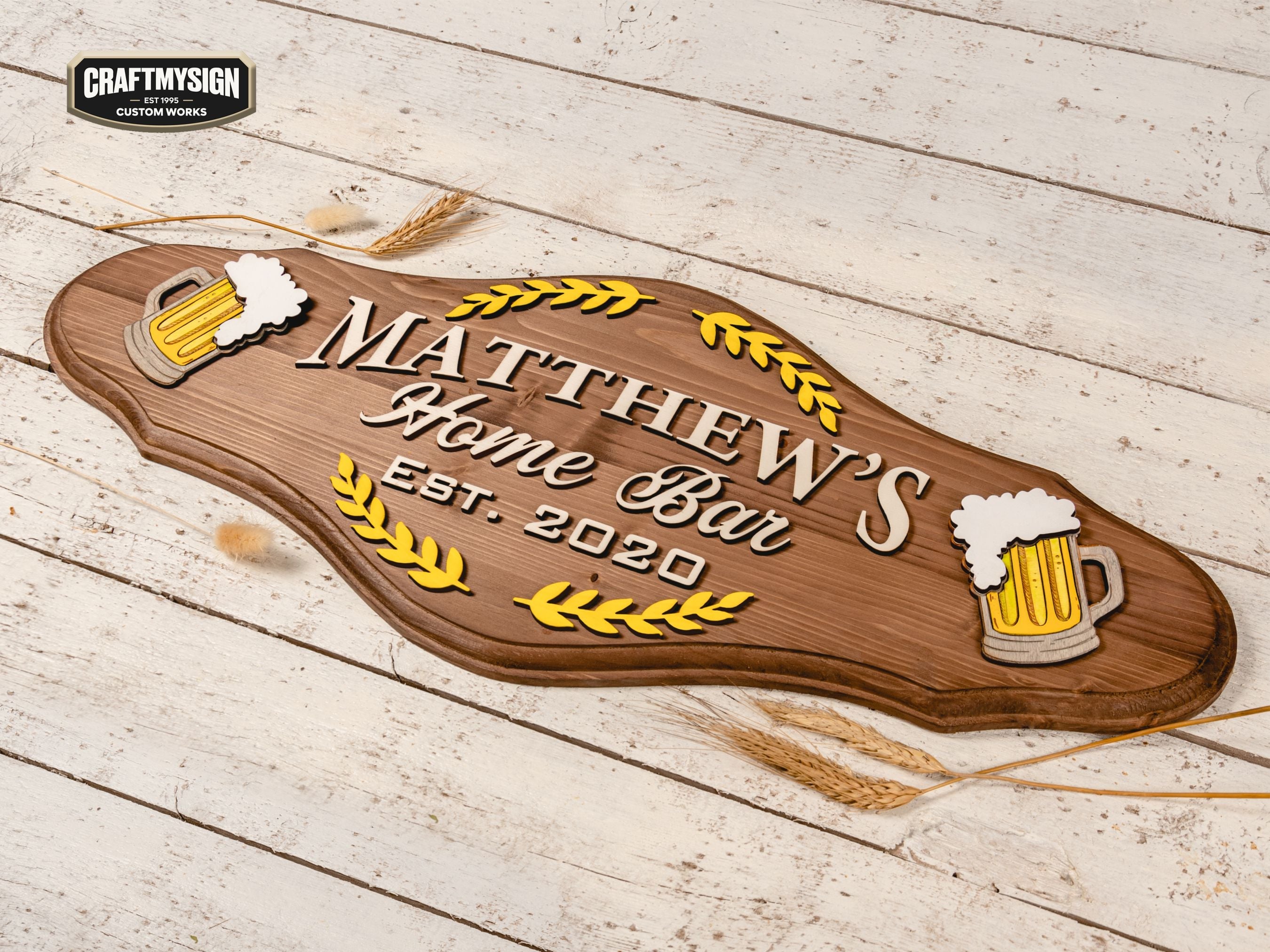 Bar Sign Handmade Custom Wooden Bar Sign - Craftmysign – Craft My Sign