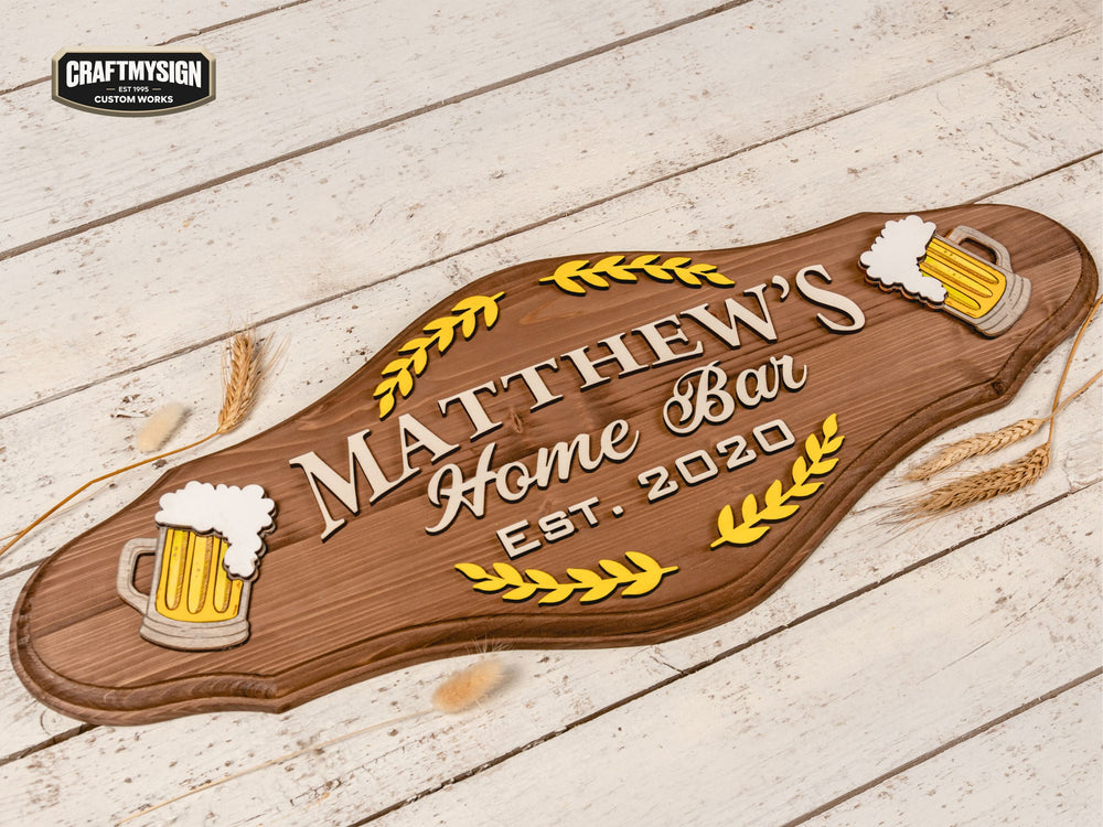 Bar Sign Handmade Custom Wooden Bar Sign - Craftmysign – Craft My Sign