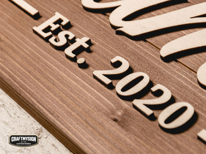 Rustic Family Name Sign Craftmysign